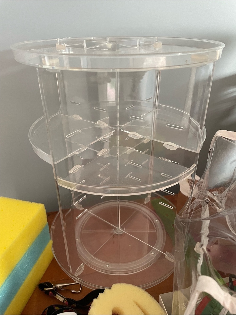 Clear Rotating Acrylic Organizer - Transparent
